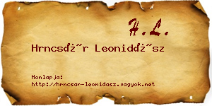 Hrncsár Leonidász névjegykártya